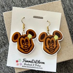 Disney Mickey Mouse Waffle Inspired Acrylic Drop Earrings